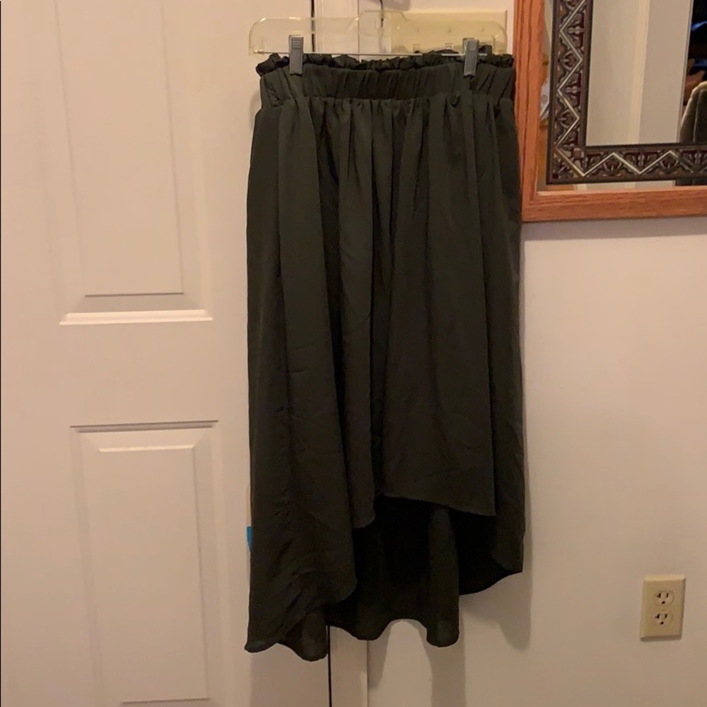 Mossimo Olive Green High Low Skirt Size Medium
